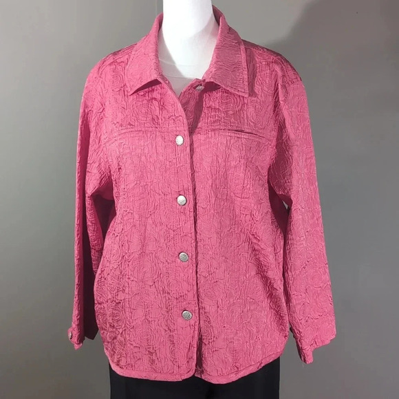 GW Jeans Co Pink Floral Cotton Jacket - Picture 1 of 9